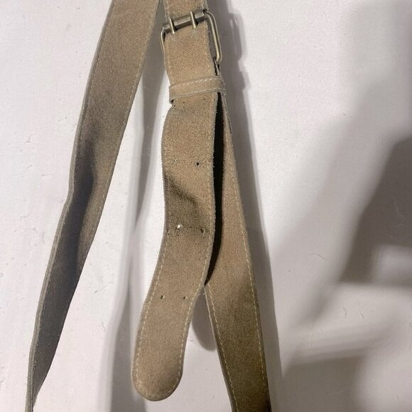 Vintage Tan Suede Leather Cross Body Boho Hobo Shoulder Bag Purse - Picture 10 of 15